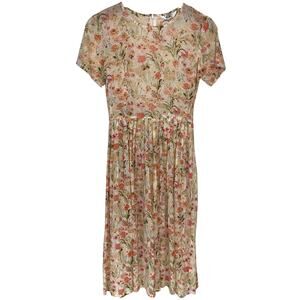 Vintage Voir by Sanyo Liberty Print Wildflower Floral Pleated Cottagecore Dress